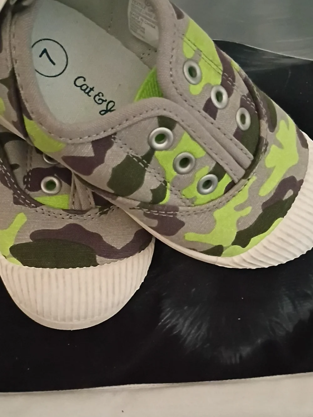Cat & Jack Green Camo Slip-On Sneakers